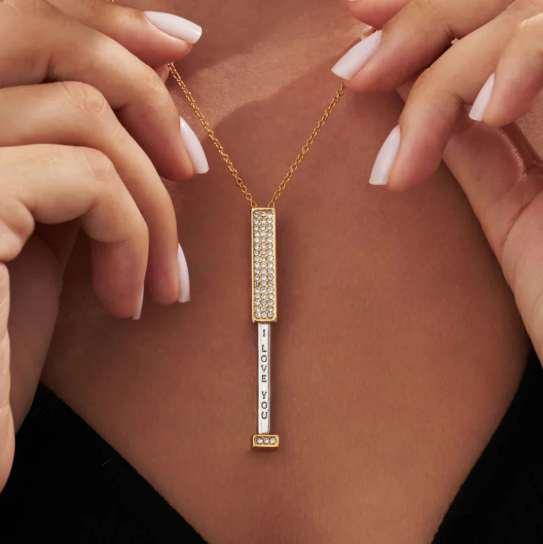Collier barre "I Love You"